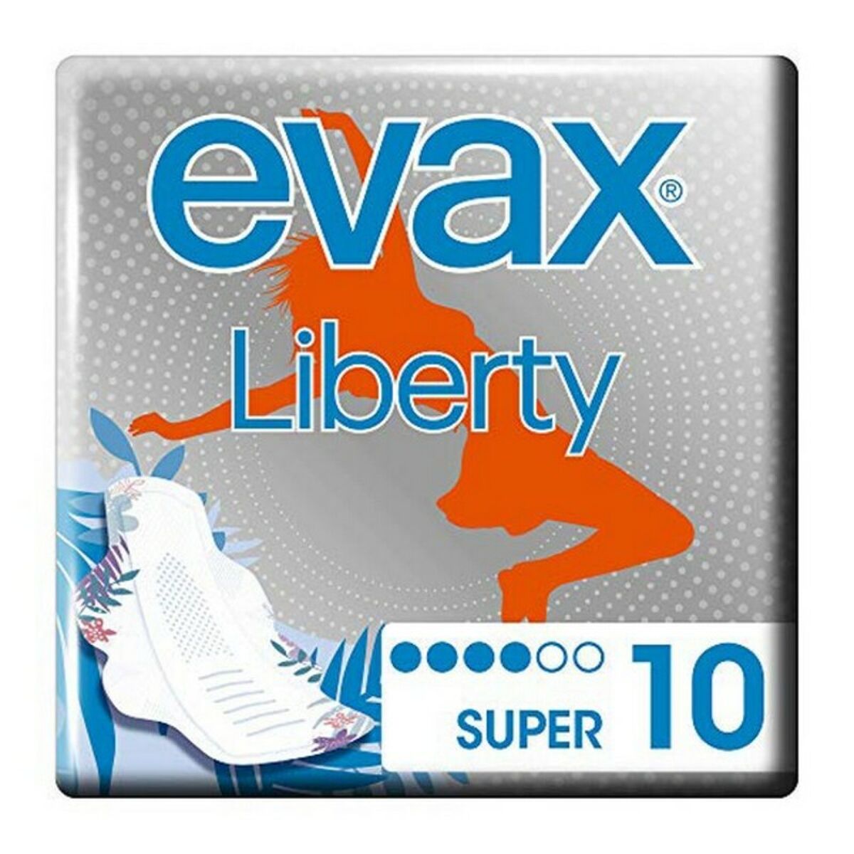 Compresses Super avec Ailes Evax Liberty, 10 unités, pour une hygiène intime optimale.