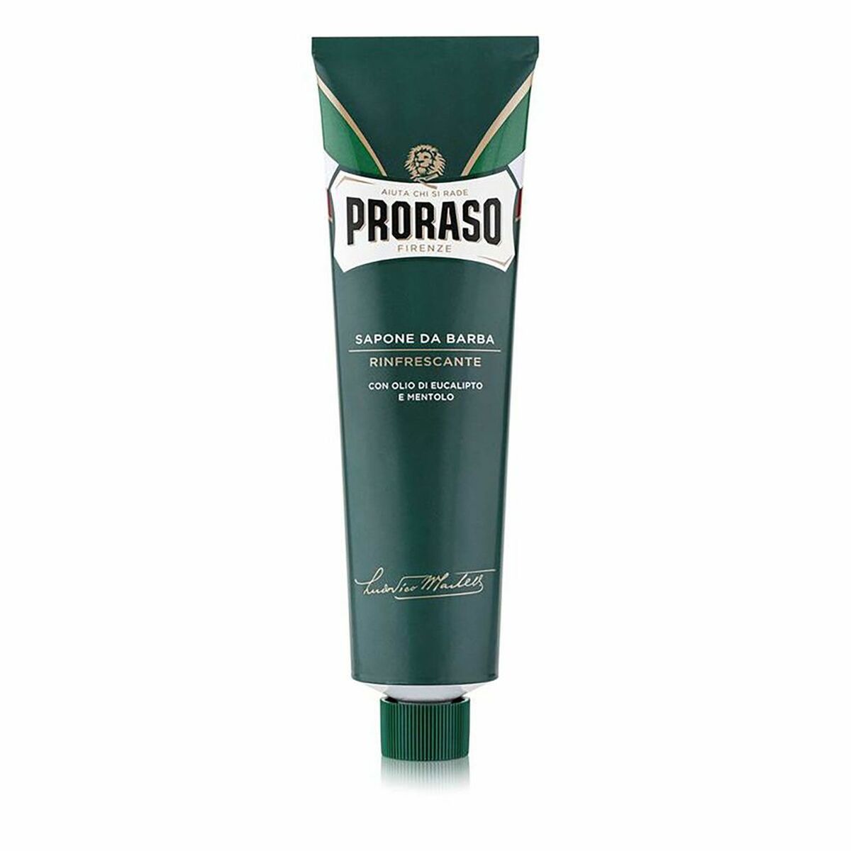Crème de rasage Classic Proraso 150 ml, soin raffiné pour barbe avec eucalyptus et menthol, éthique sans parabènes.