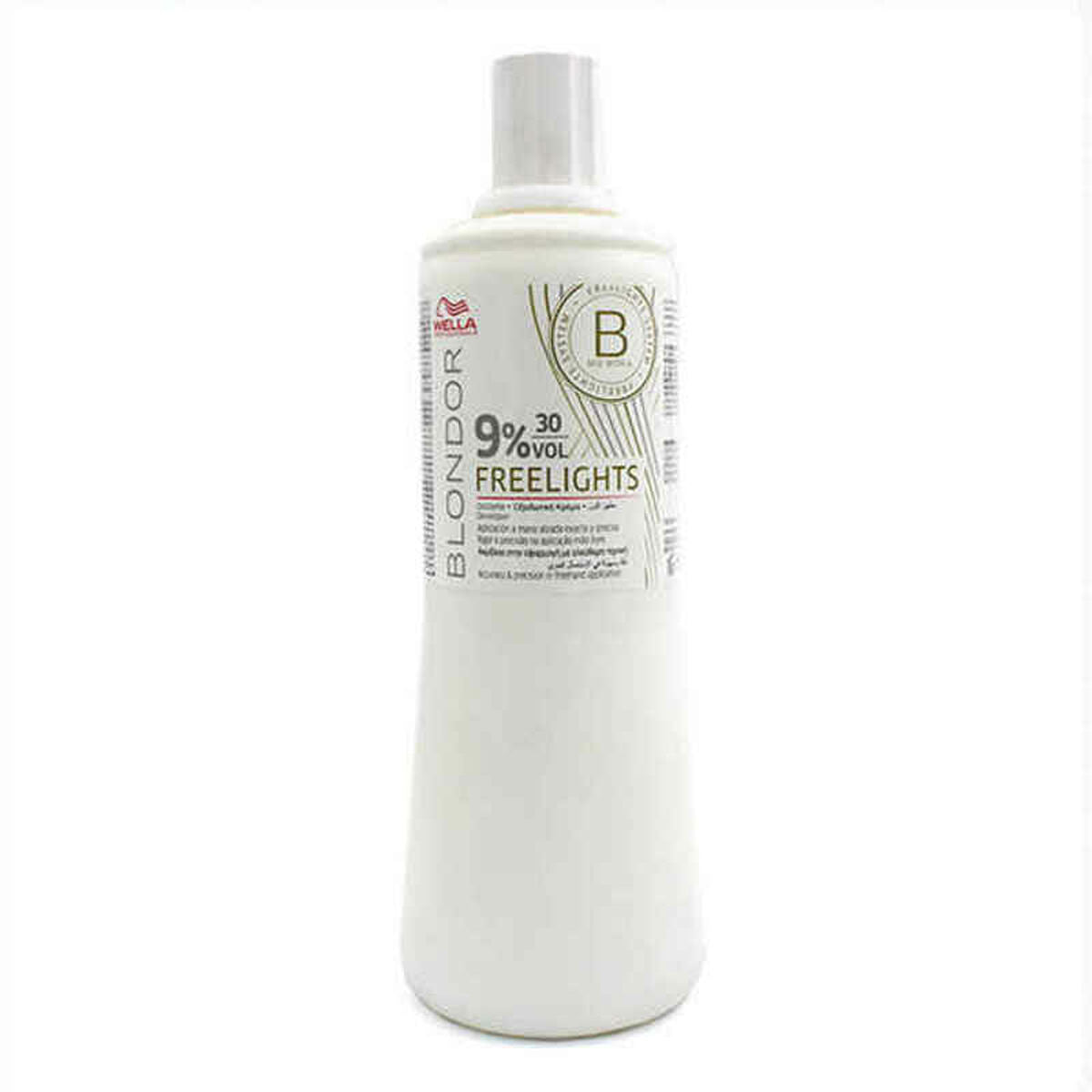 Crème Révélatrice Blondor Freelight Wella 30 vol 9% 1L pour tous types de cheveux, idéale pour rehausser votre look.