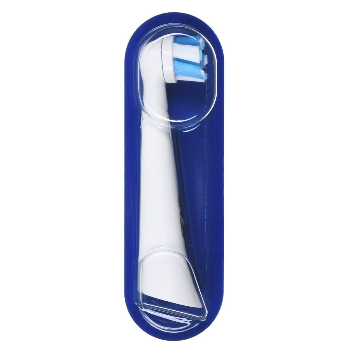 Tête de brosse à dents électrique Oral-B iO3 avec poils bleus, conçue pour un nettoyage efficace.