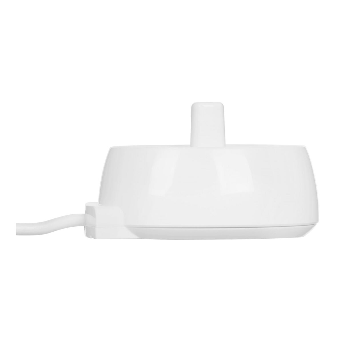 Chargeur blanc pour brosse à dents électrique, compatible avec Oral-B iO3, design compact.