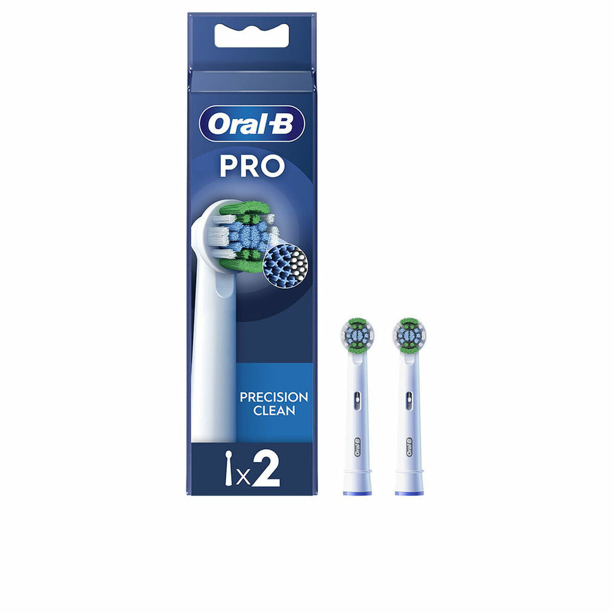 Tête de rechange Oral-B PRO Precision Clean, pack de 2 unités, couleur blanche, unisexe, idéale pour l'hygiène dentaire.