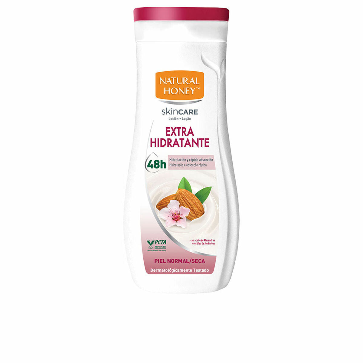Natural Honey Sweet Almond Body Lotion 330 ml, extra hydrating for normal/dry skin, 48-hour moisture.