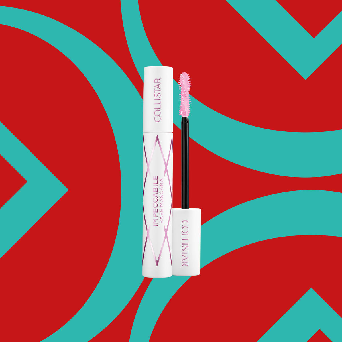 Collistar IMPECCABLE mascara in stylish packaging with applicator, showcasing vibrant design and modern beauty trend.