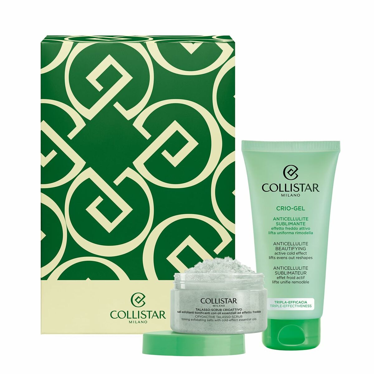 Set de cosmétiques Collistar PERFECT BODY avec deux produits anticellulites pour femme, packaging élégant et raffiné.