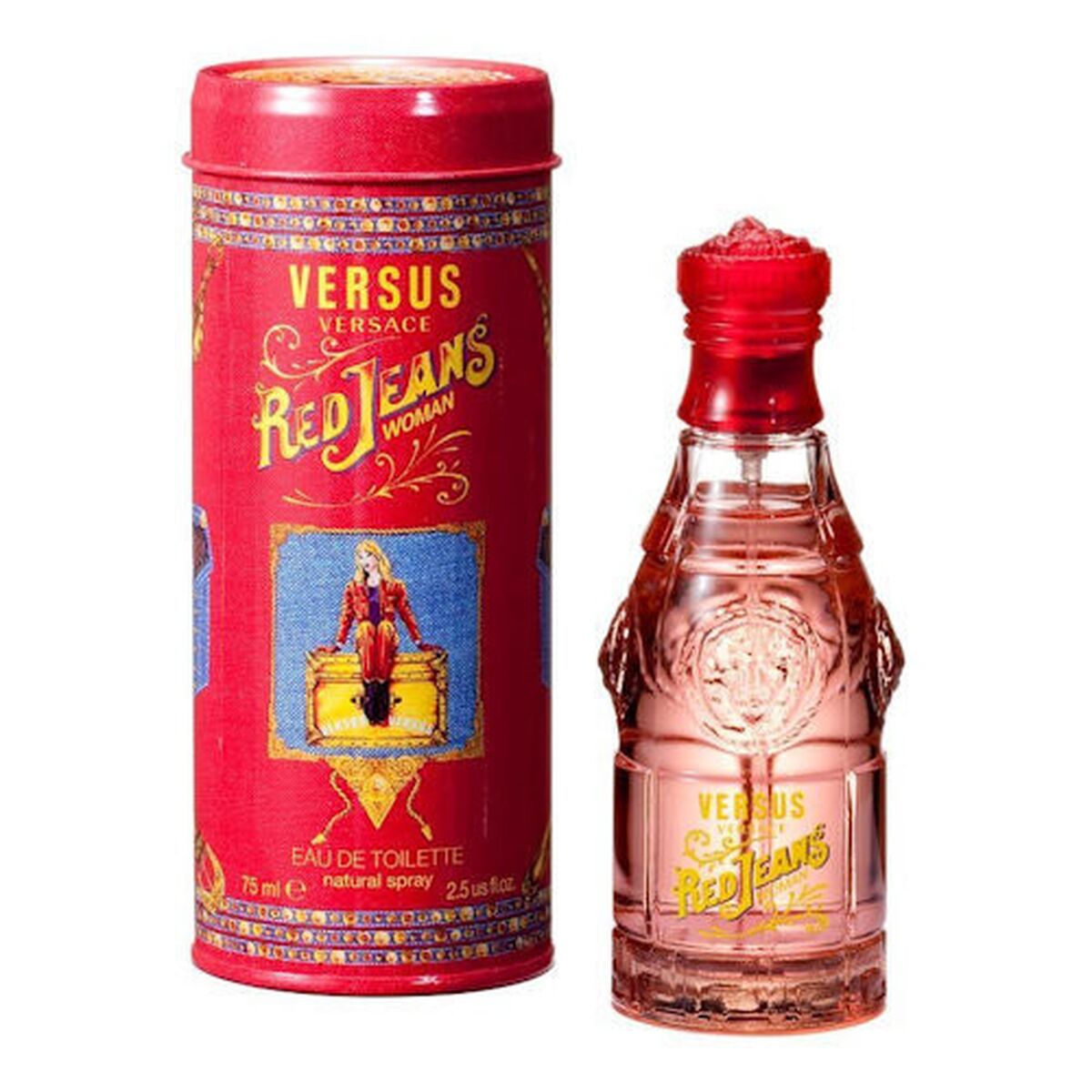 Versace Red Jeans EDT for women Eau de Toilette in decorative packaging, 75ml natural spray.