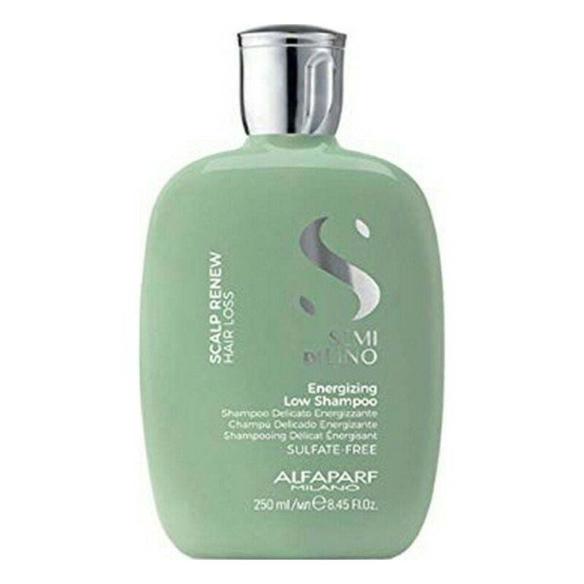 Energizing Low Shampoo by Alfaparf Milano, 250 ml bottle for hair care, sulfate-free and revitalizing formula.