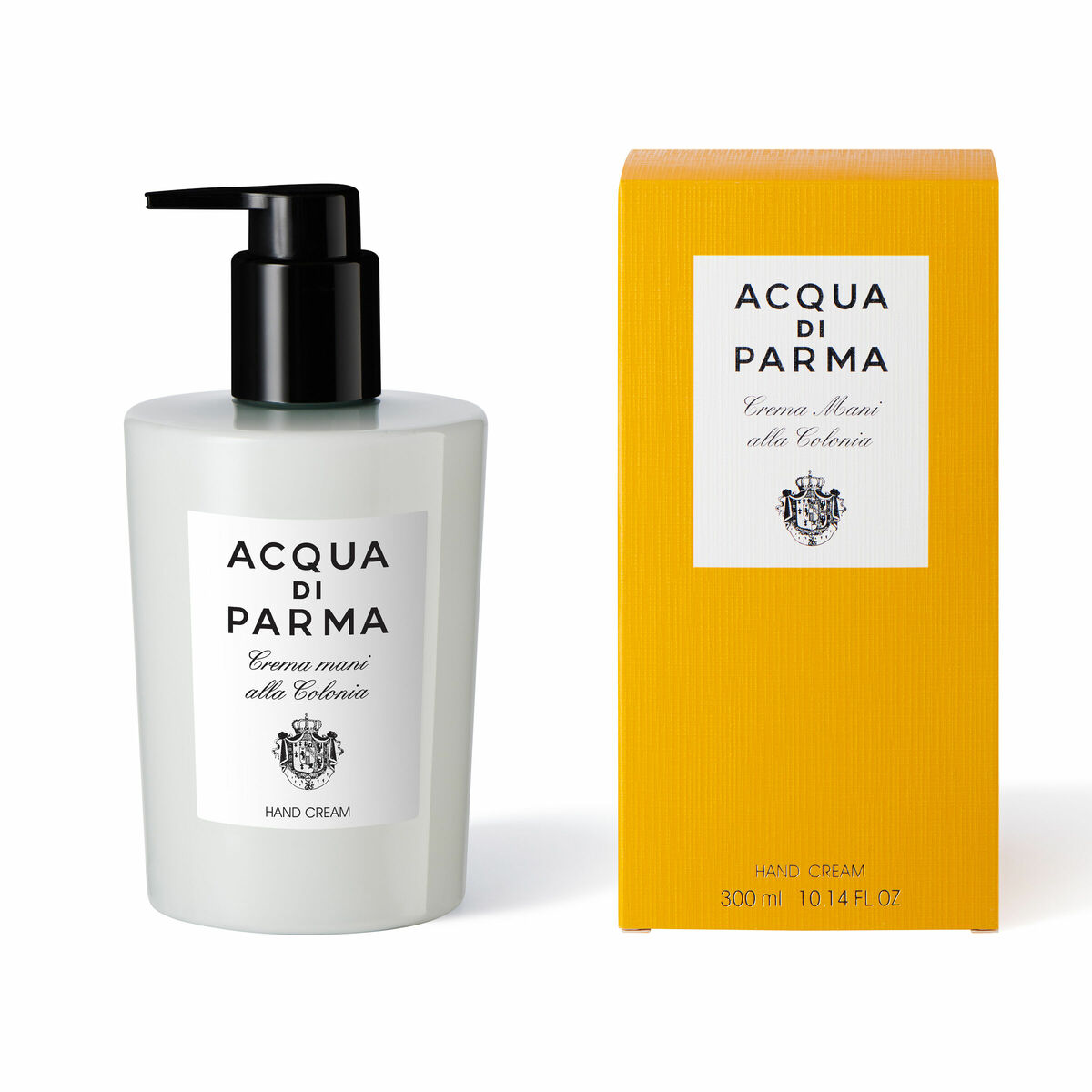 Acqua Di Parma hand cream 300 ml, elegant packaging, moisturizing lotion, suitable for all skin types.