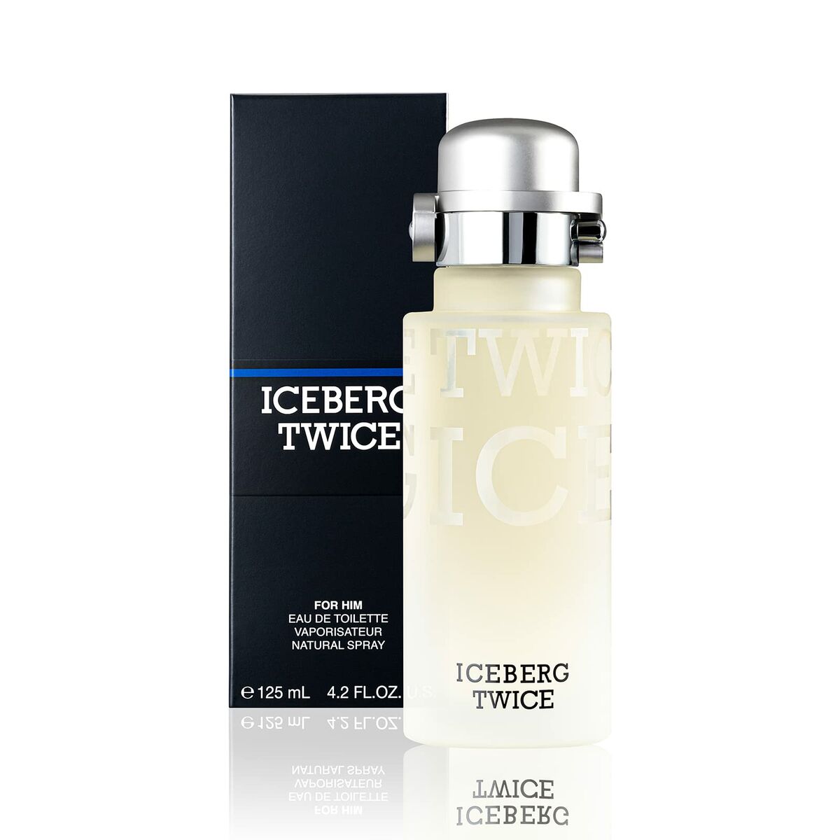 Parfum Homme Iceberg ICEBERG TWICE MAN 125 ml, EDT fragrance for men, elegant bottle design with black packaging.