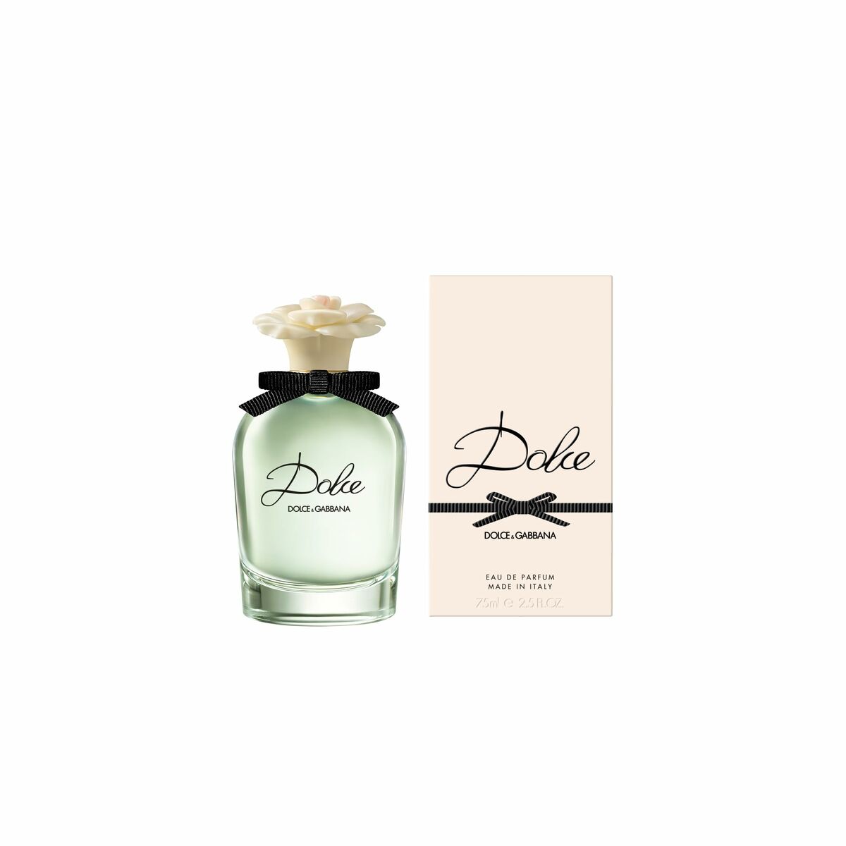 D&G Dolce EDP women's perfume bottle with floral cap and elegant packaging.