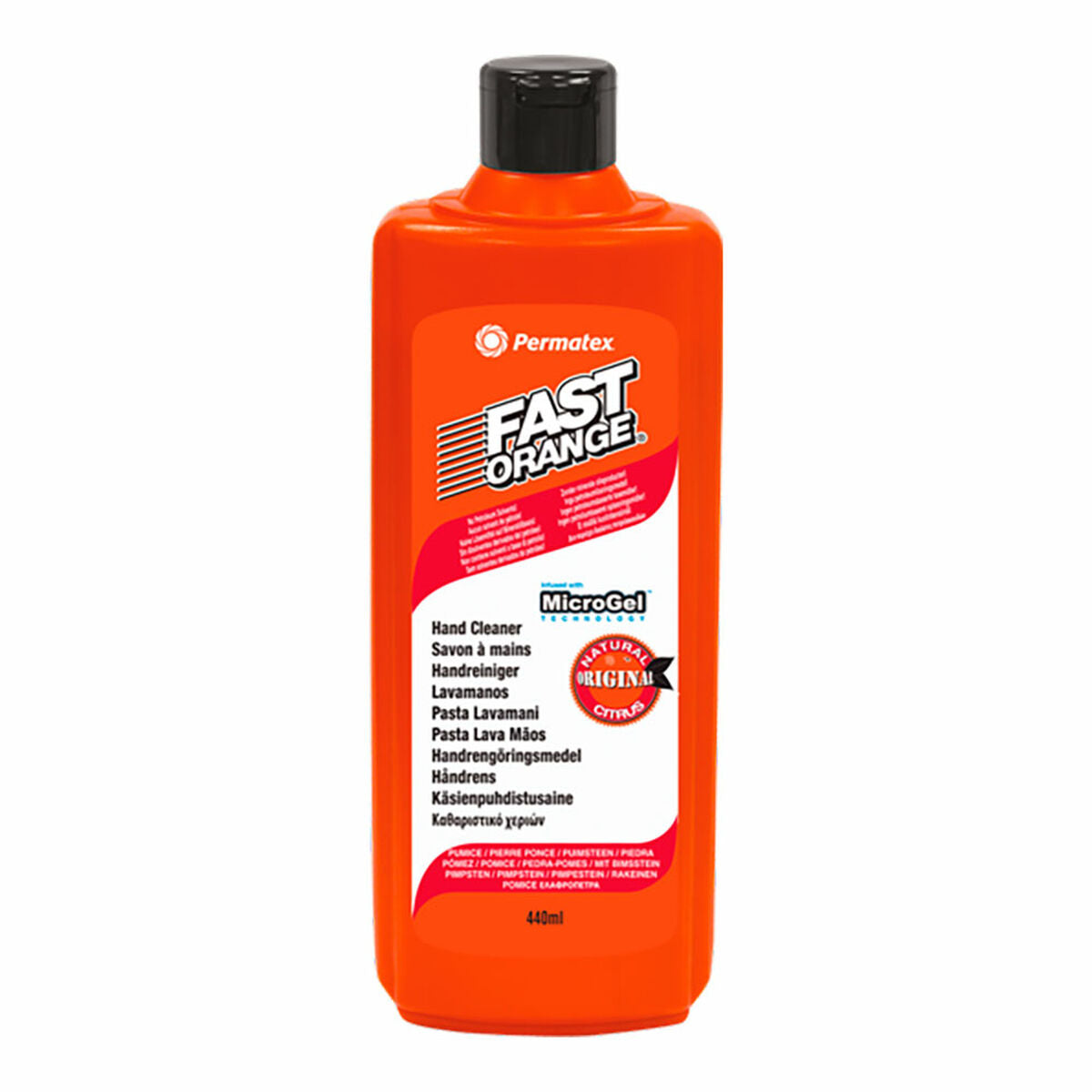 Savon pour les Mains Permatex Fast Orange 440 ml, biodégradable, avec extrait d'Aloe, efficace contre les salissures.