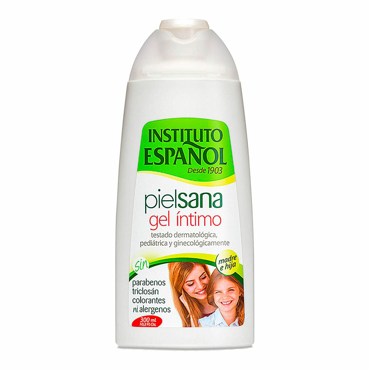 Gel intime Instituto Español 300 ml, testé dermatologiquement, sans parabens, pour femme et enfant.