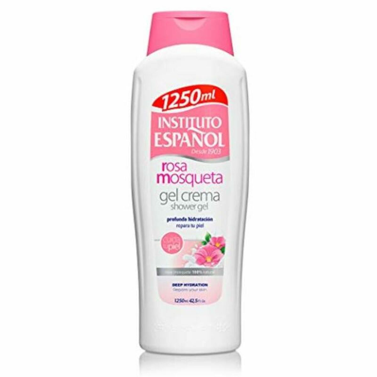 Crème de douche Instituto Español 1250 ml gel cream with deep hydration for body care.