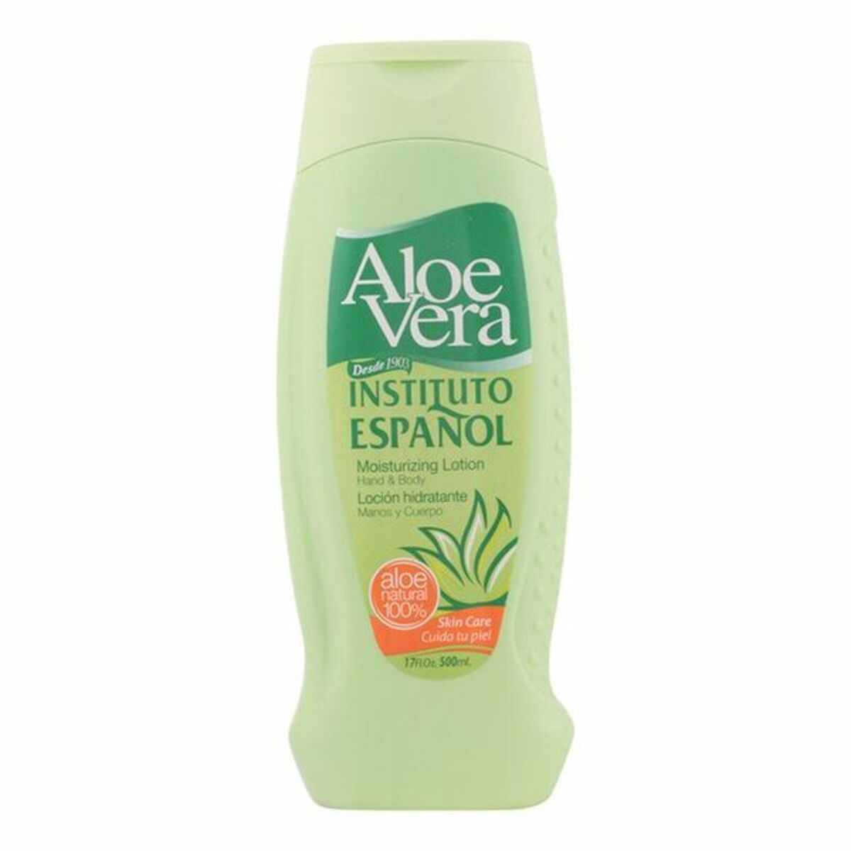 Lotion hydratante à l'aloe vera Instituto Español, 500 ml, soin doux pour peau et cheveux.