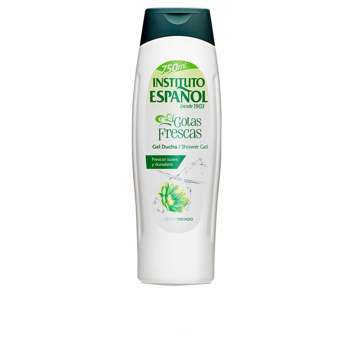 Gel de douche Instituto Español GOTAS FRESCAS 750 ml, produit unisexe pour soin du corps et hygiène personnelle.