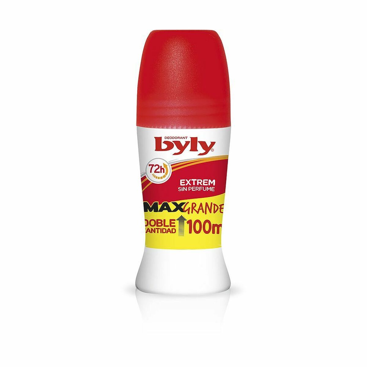 Déodorant Roll-On Byly Extrem 72 heures, 100 ml, unisexe, sans parfum, pour une longue durée de fraîcheur.