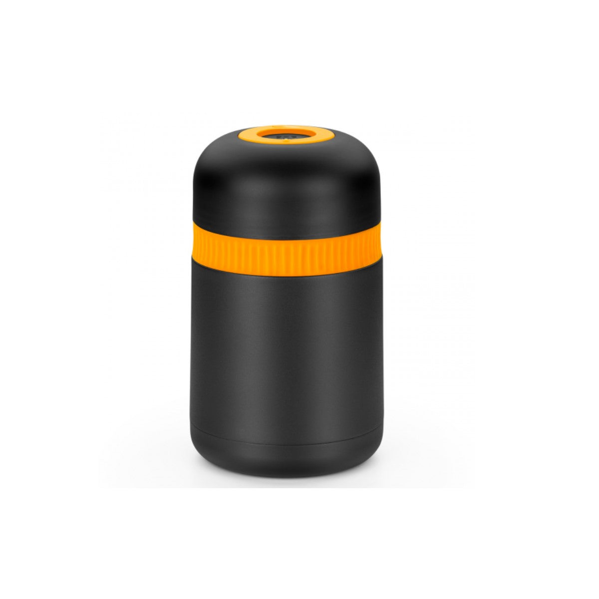 Thermos pour aliments BRA Bra Efficient 500 g noir avec bande orange, idéal pour conserver la chaleur des aliments.
