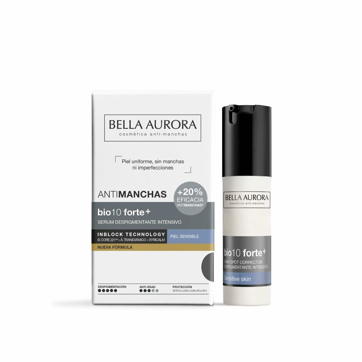 Crème visage Bella Aurora BIO10 30 ml pour peau sensible, sérum unisexe avec vitamine C et textures innovantes.
