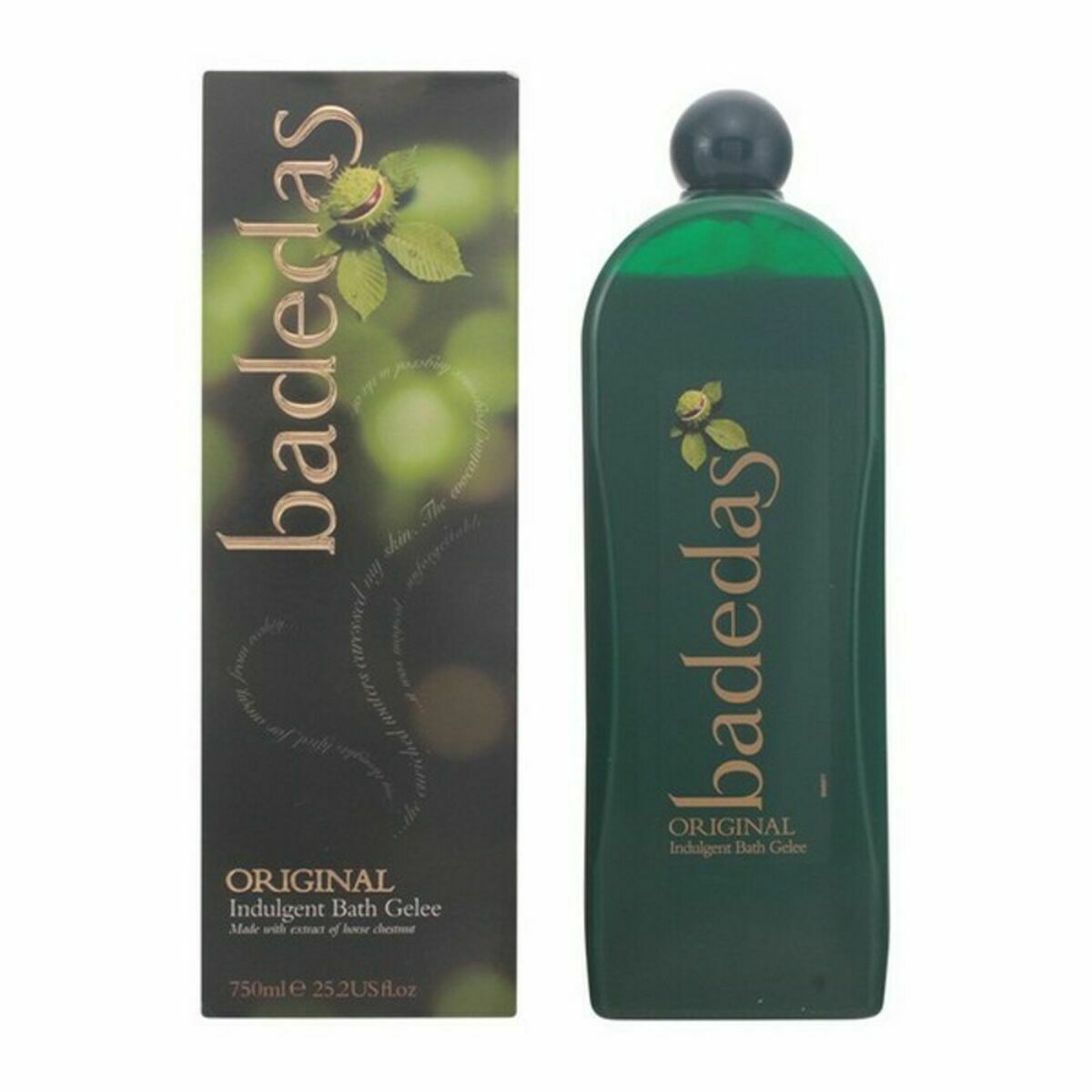 Gel douche Original Indulgent Badedas dans une bouteille verte avec emballage élégant.