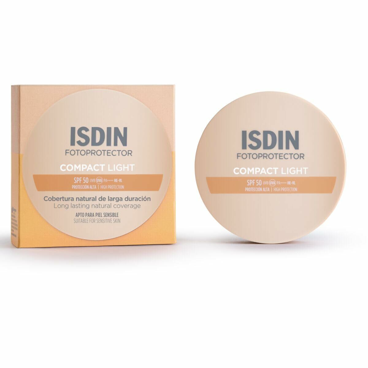 Set de Maquillage Isdin FOTOPROTECTORES ISDIN, Compact Light SPF 50, maquillage avec protection solaire.