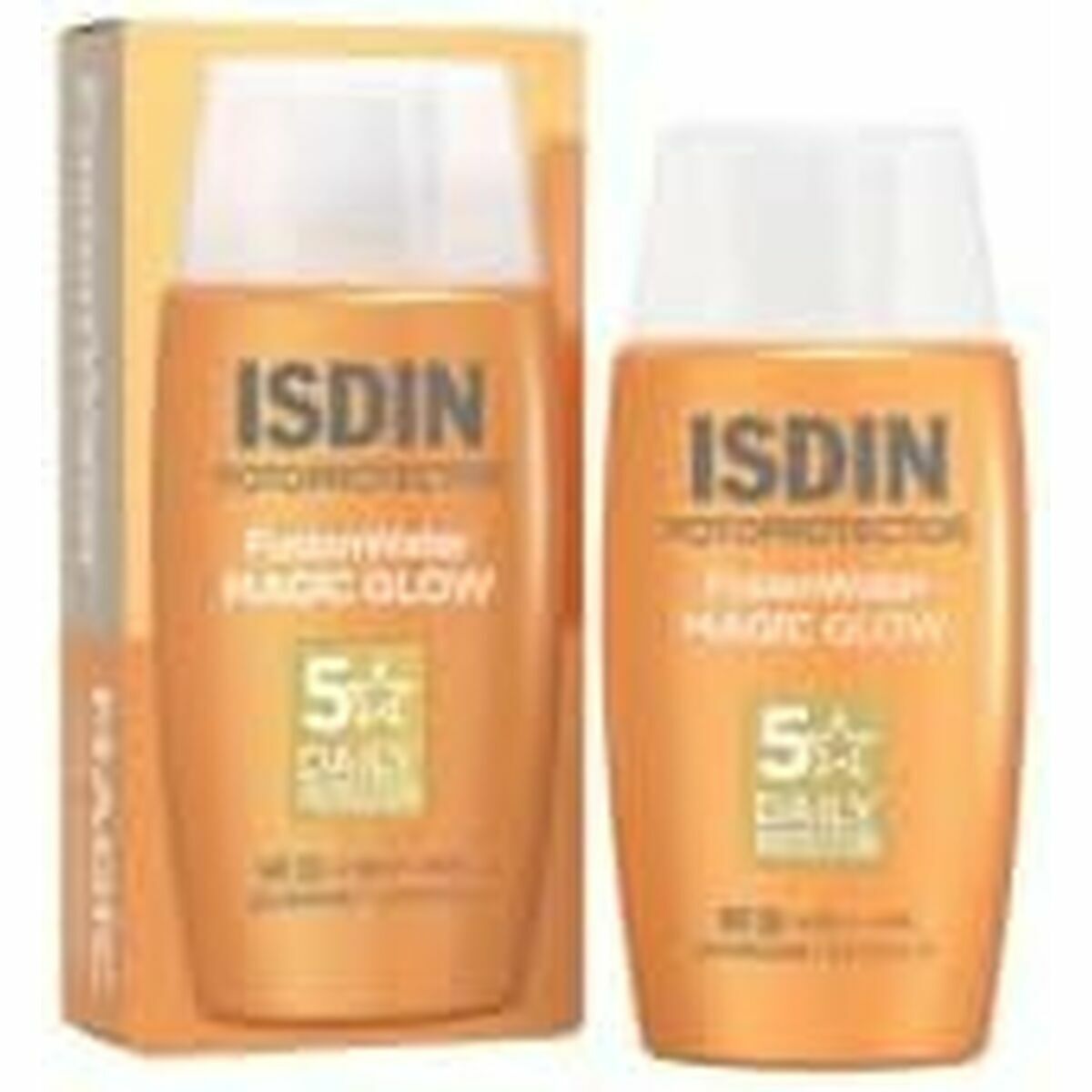 Protecteur solaire Isdin FOTOPROTECTORES, crème Magic Glow avec protection 5 étoiles, parfait pour un bronzage sain.