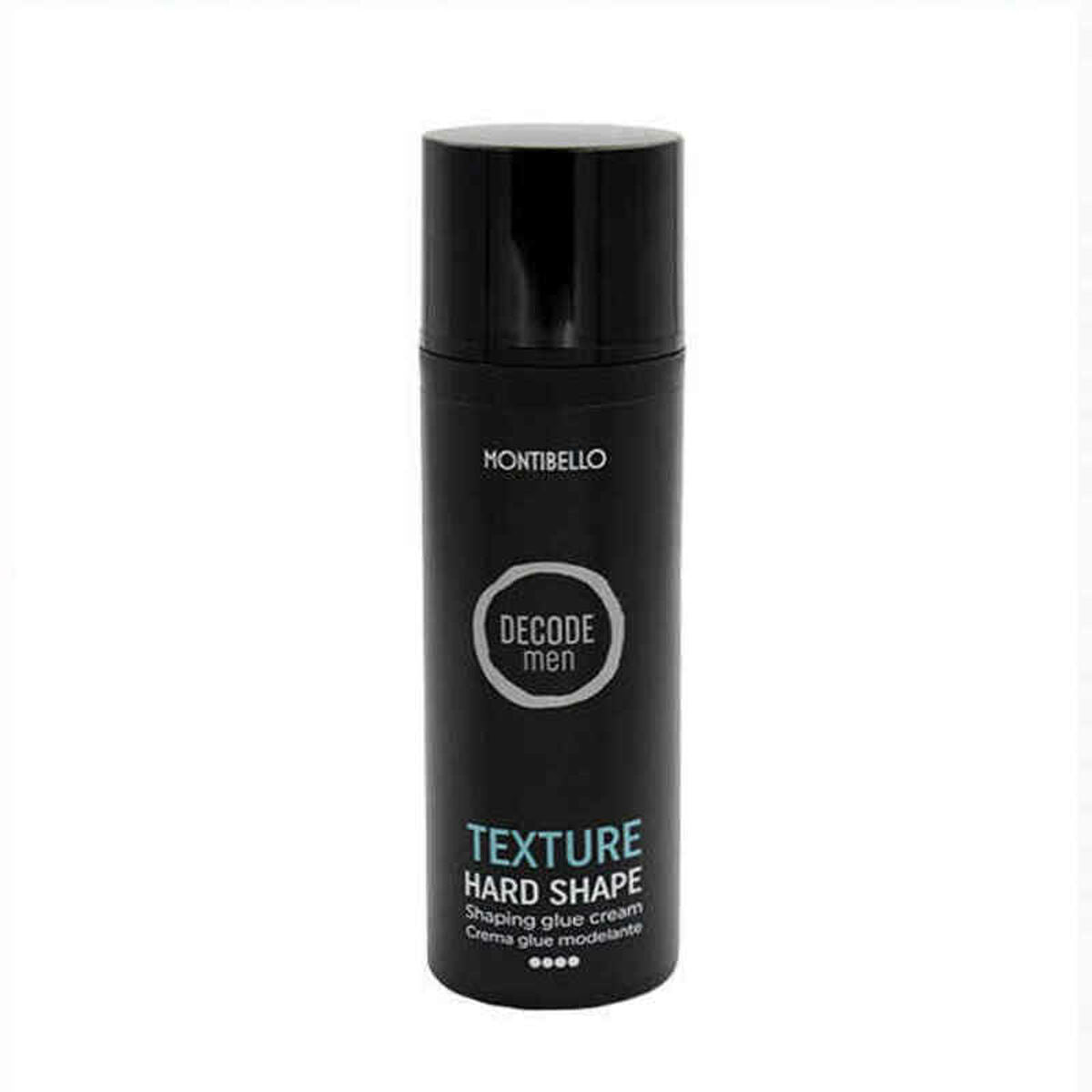 Montibello Decode Men Texture Hard Shape shaping glue cream bottle for hair styling.
