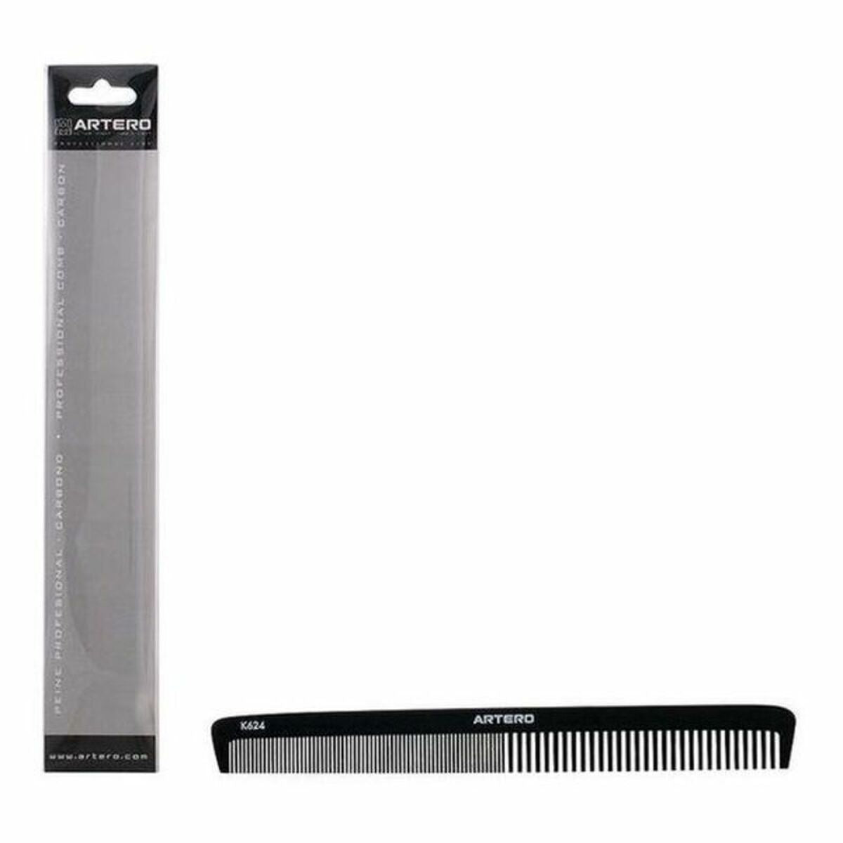 Peigne Artero professionnel pour coiffure, packaging élégant, accessoire de beauté unisexe.