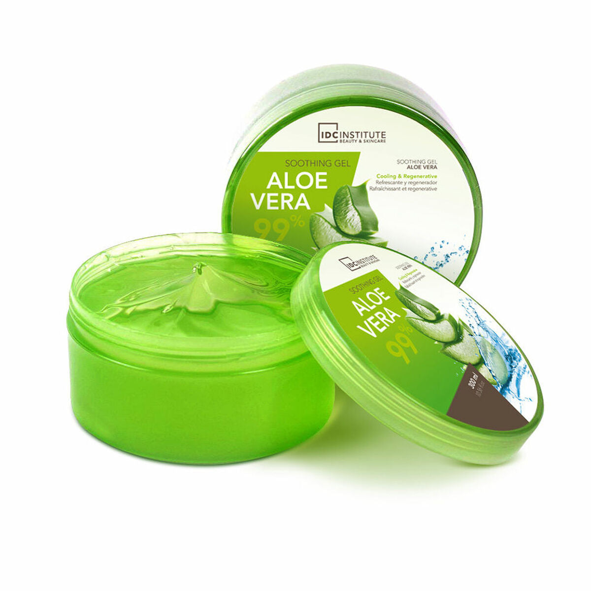 Gel Aloe Vera IDC Institute 300 ml in vibrant green packaging, perfect for skincare and beauty routines.