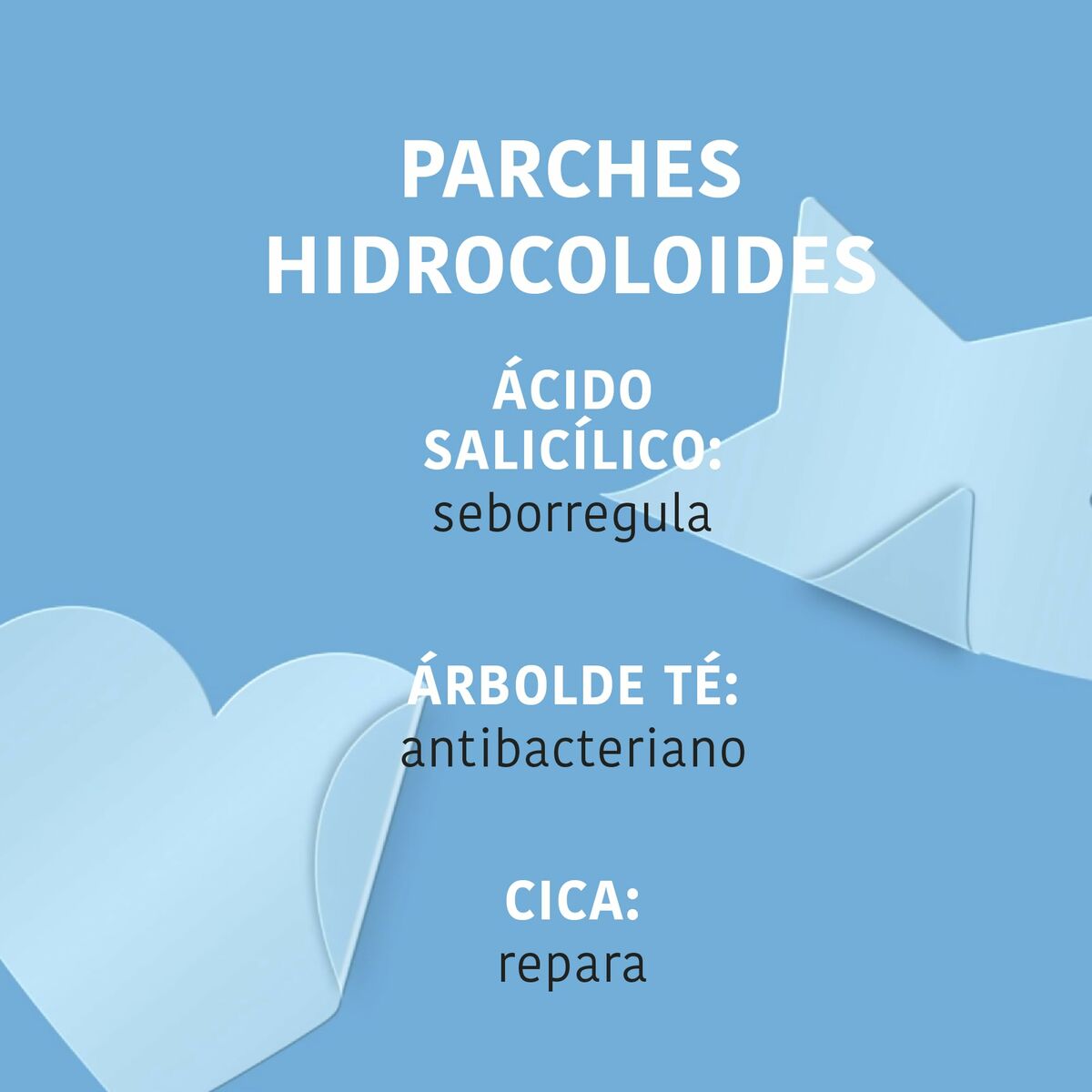 Patchs hydrocolloïdes avec acide salicylique, arbre à thé antibactérien et CICA pour traiter la peau.