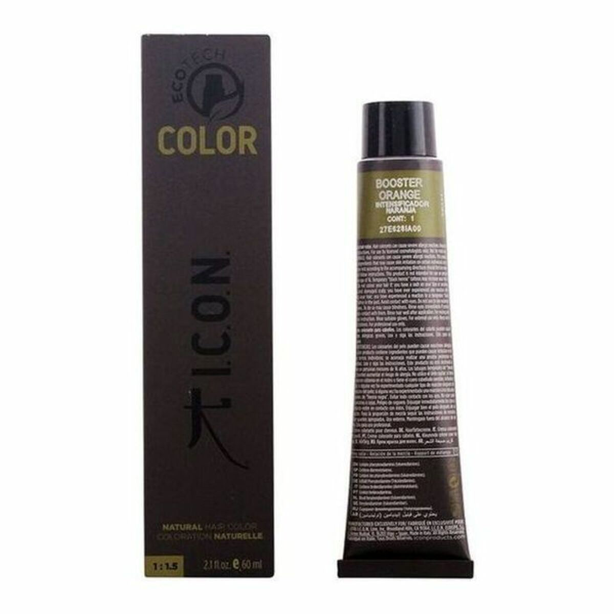 Crème Colorante Ecotech Color I.c.o.n. Booster Orange 60ml for unisex hair color enhancement.