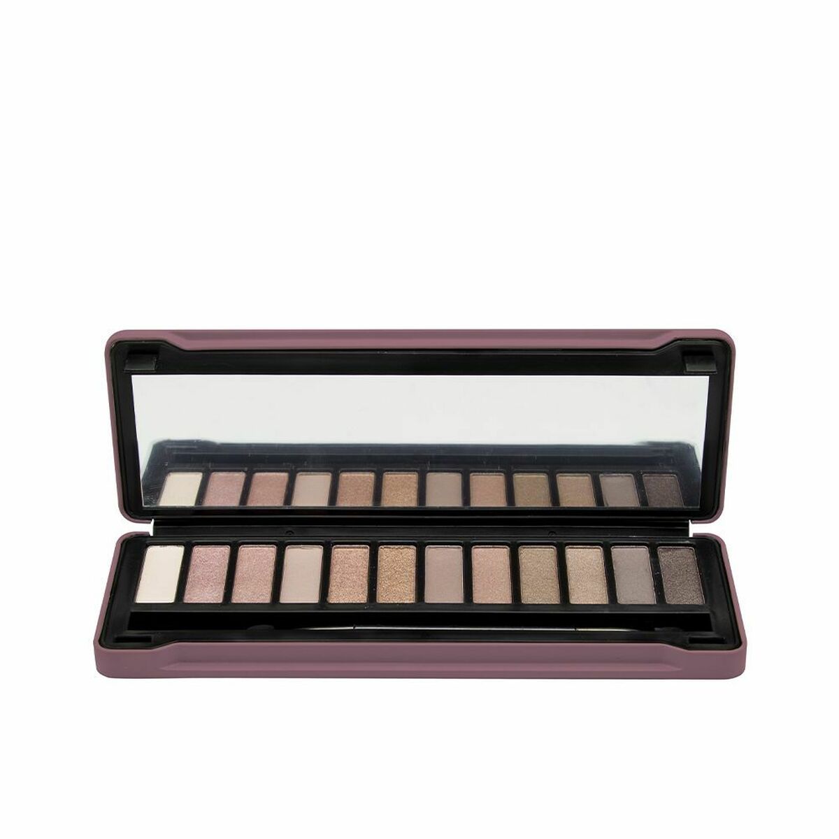 Palette d'ombres à paupières Magic Studio Nature avec 12 teintes, miroir inclus, design tendance et unisexe.