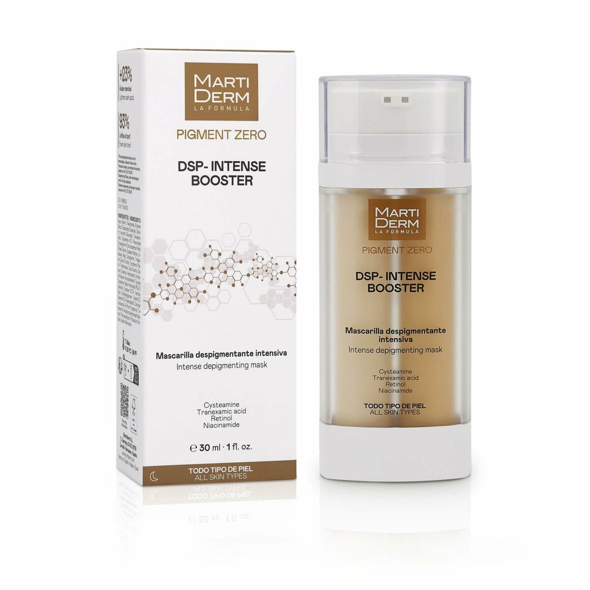 Crème visage Martiderm PIGMENT ZERO 30 ml, unisexe, pour tous types de peau, avec vitamine C et acide salicylique.