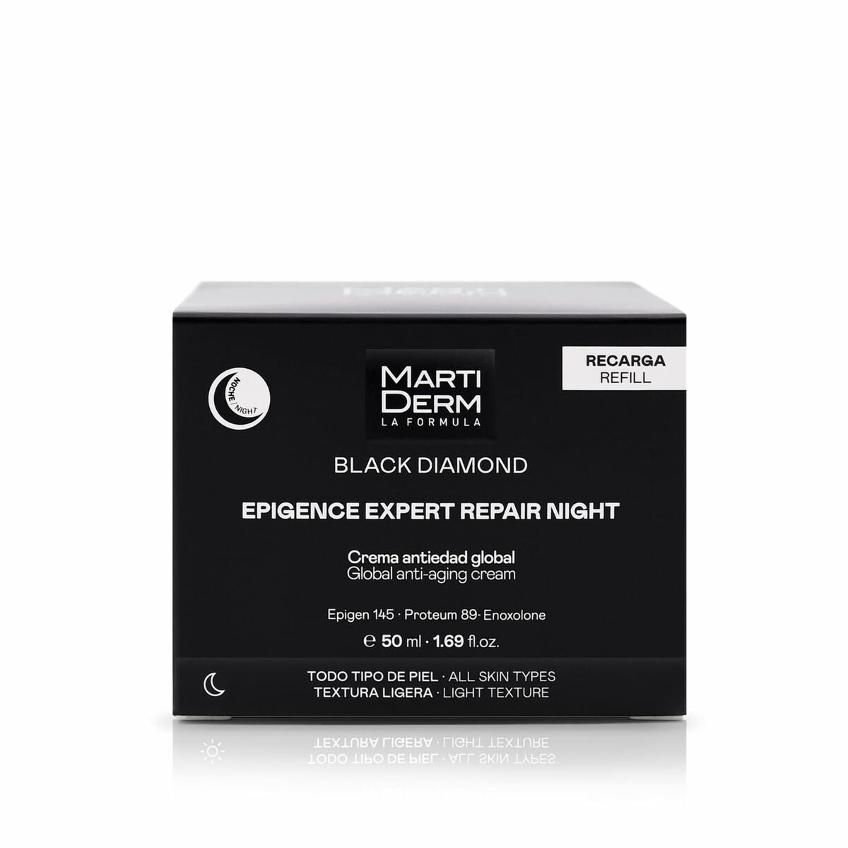 Crème visage Martiderm BLACK DIAMOND 50 ml, crème anti-âge, emballage durable, pour tous types de peau.