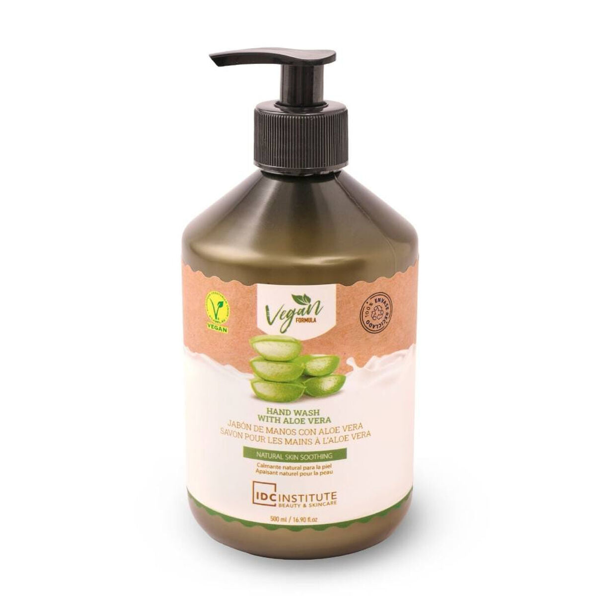 IDC Institute Aloe Vera 500 ml vegan hand wash for calming and nourishing skin.