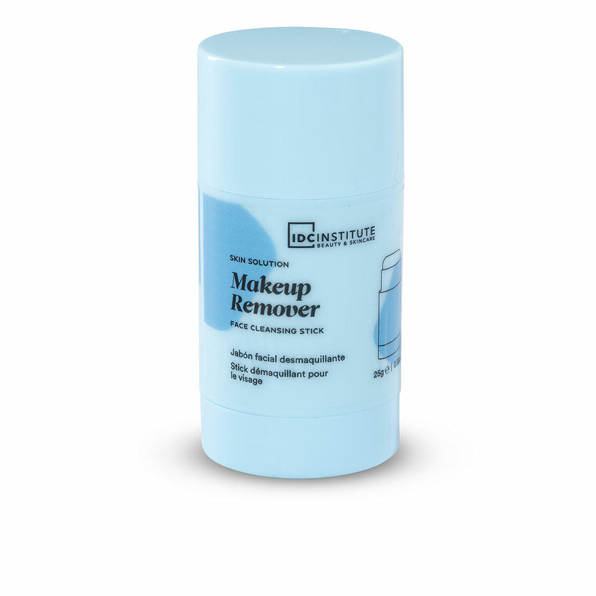 IDC Institute Makeup Remover Stick 25 g for women, effective face cleansing stick in light blue packaging.