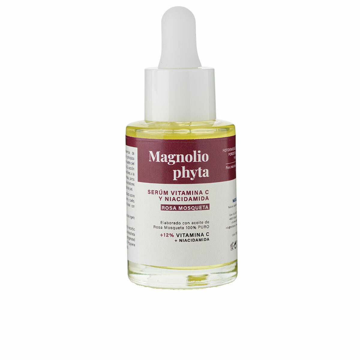 Sérum visage Magnoliophytha Rose Musquée 30 ml pour soins de la peau avec vitamine C et niacinamide.