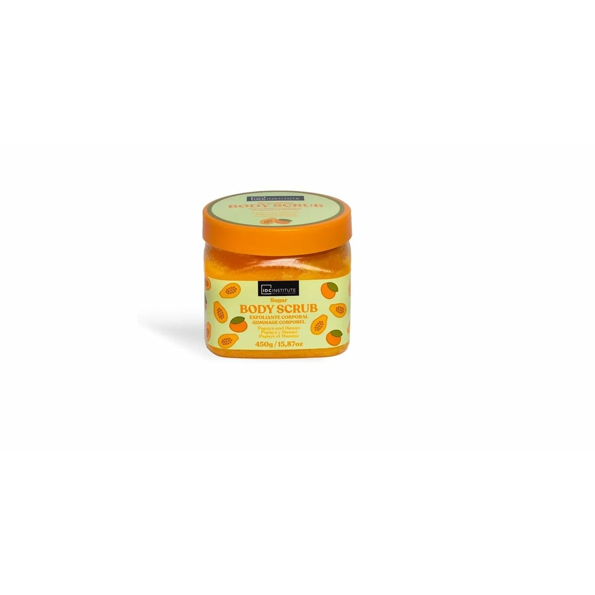 Bandes de Nettoyage Pores IDC Institute BODY SCRUB in a vibrant jar, designed for effective skin exfoliation.