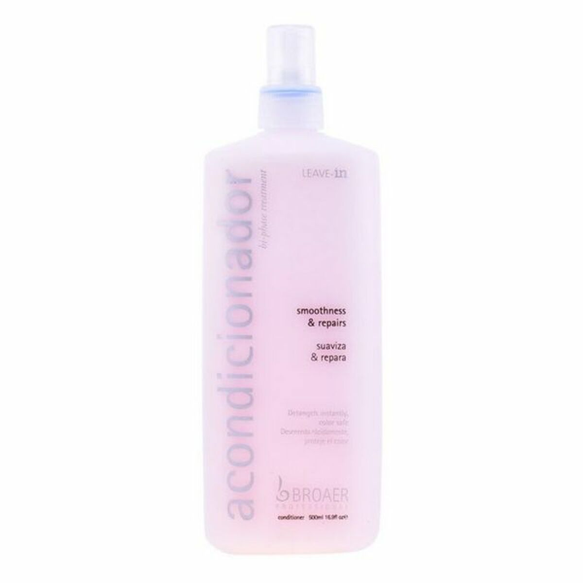 Biphasique Leave In Conditioner Broaer 500ml for repairing damaged hair, promoting smoothness and shine.