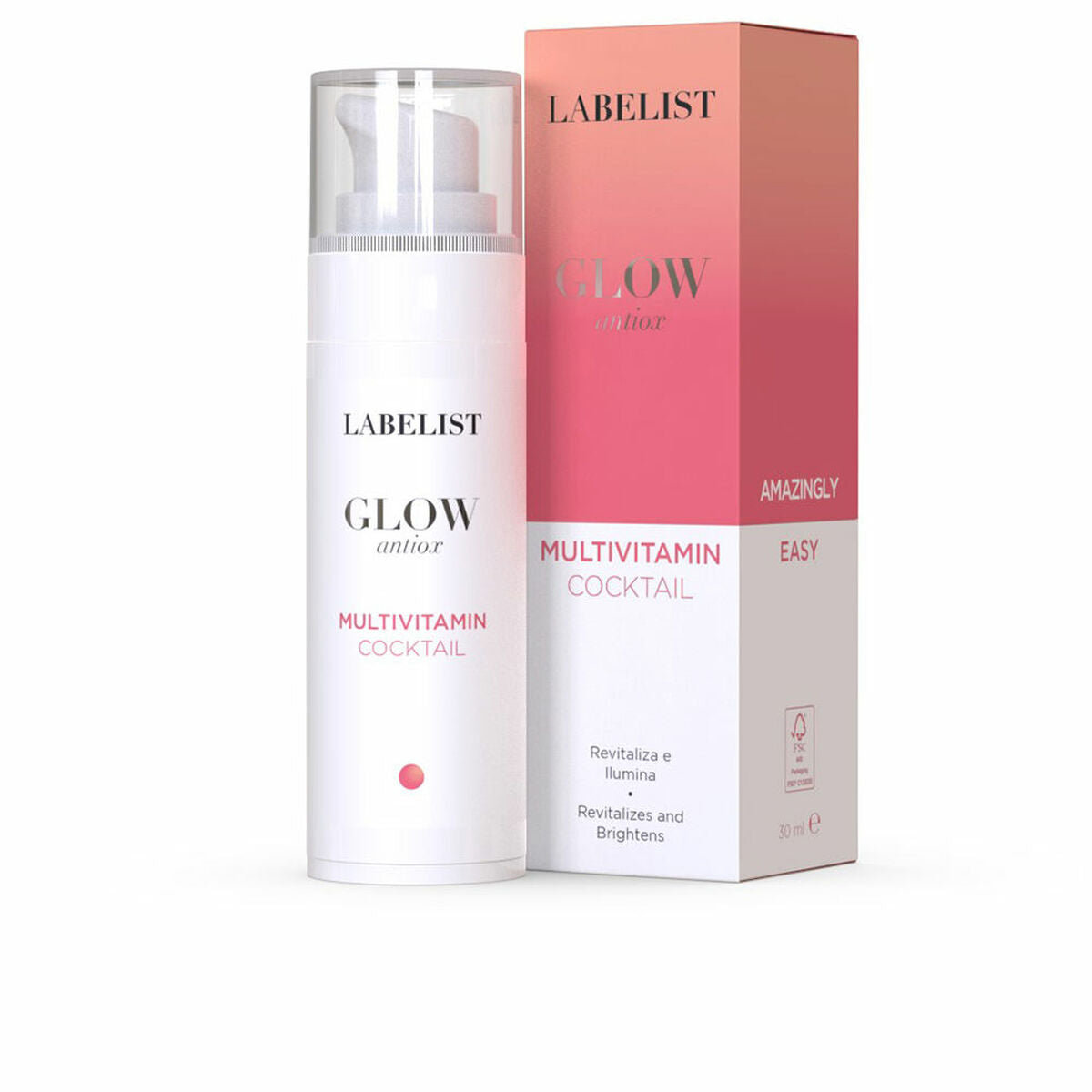 Crème visage Labelist Cosmetics GLOW antiox multivitamin 30 ml, revitalizes and brightens all skin types.