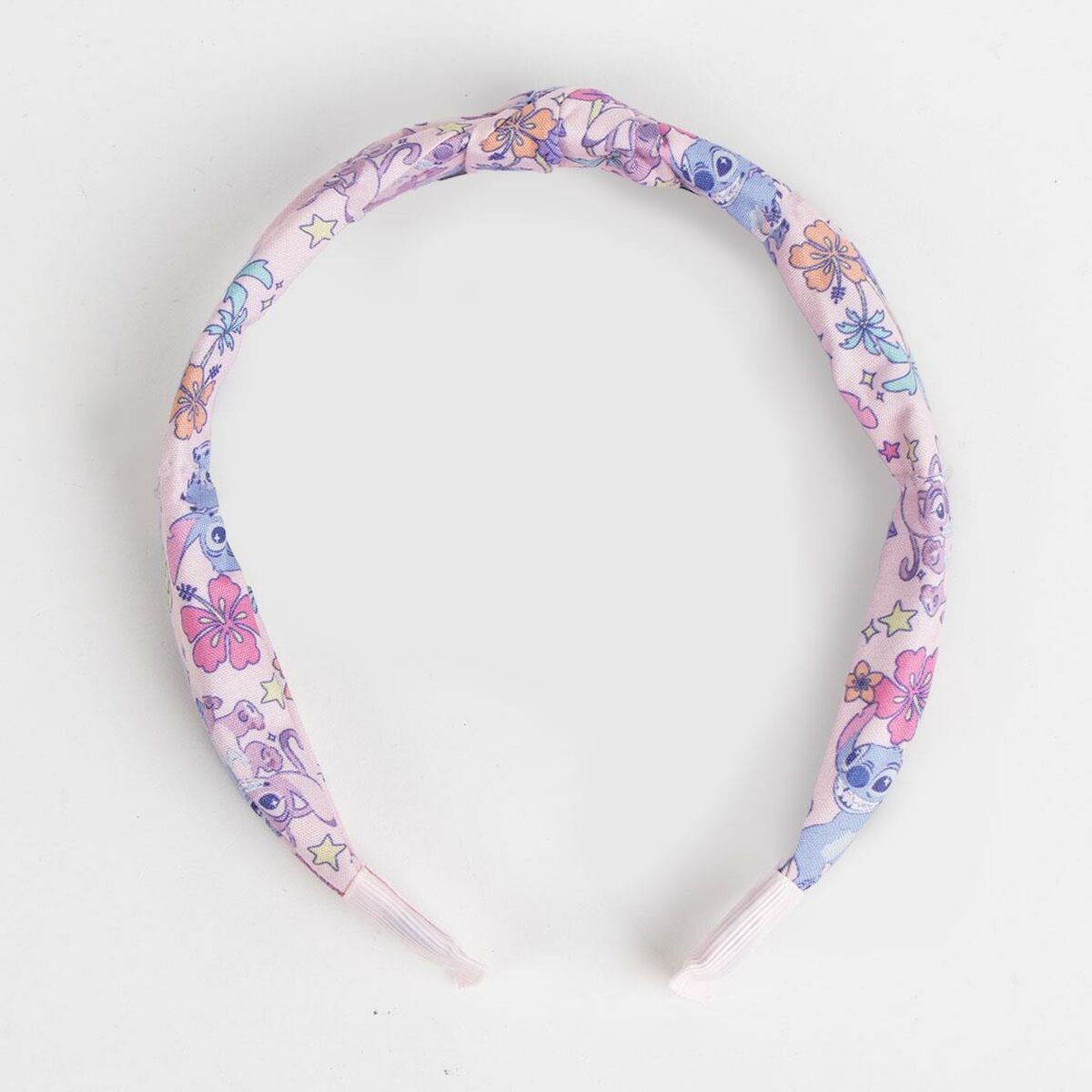 Serre-tête Stitch Lila pour enfants, motif floral en polyester, dimensions 7,1 x 12,3 cm, accessoire de coiffure authentique.