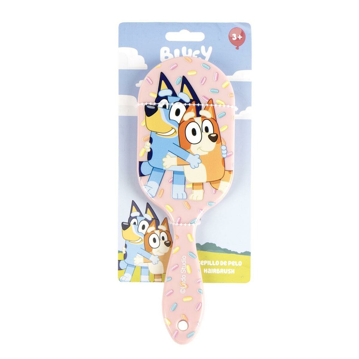 Brosse Bluey Rose 100% ABS pour enfants, design coloré avec personnages de Bluey, idéale pour rehausser votre look.