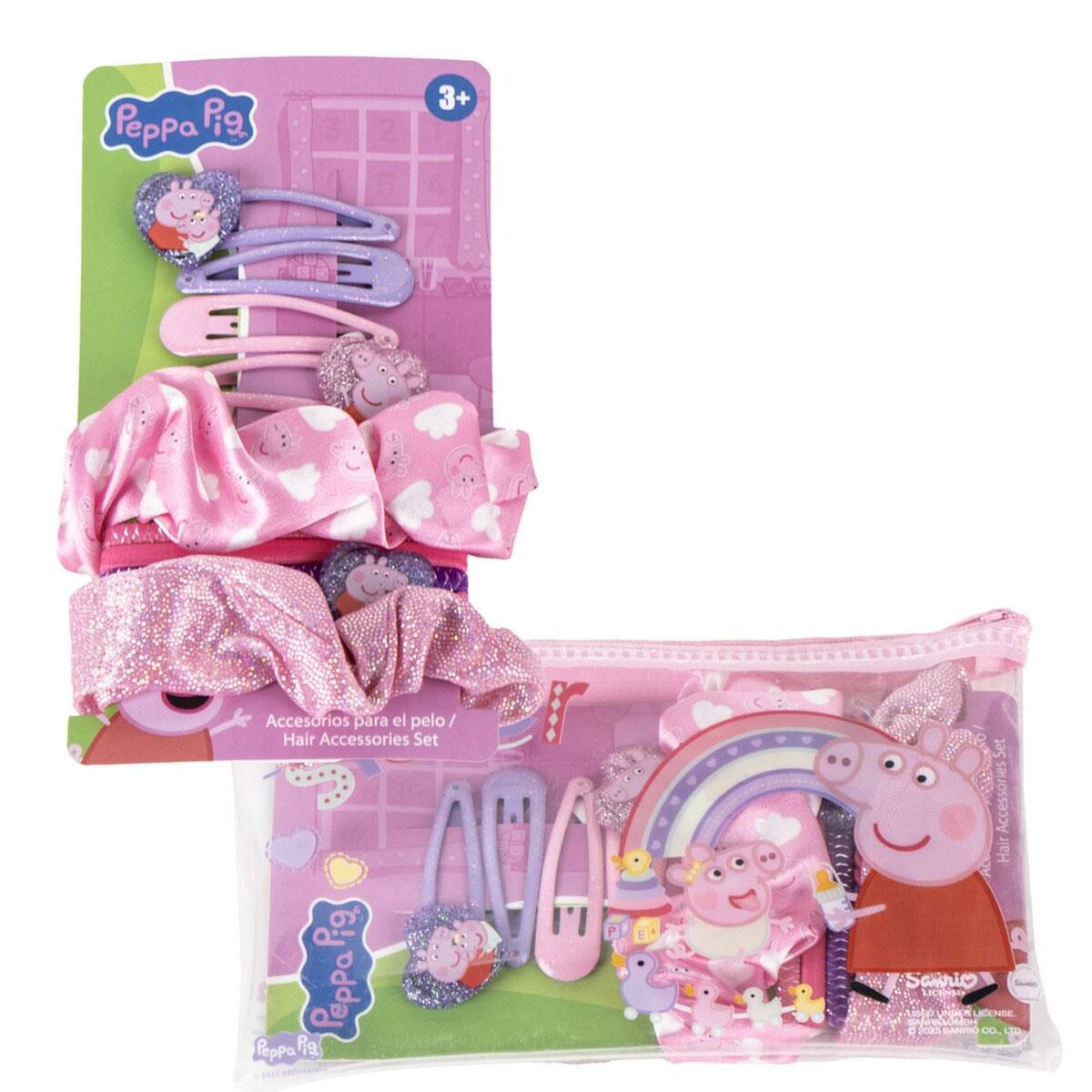 Set d'accessoires pour les cheveux Peppa Pig, incluant 10 pièces en rose pour enfants de plus de 3 ans.