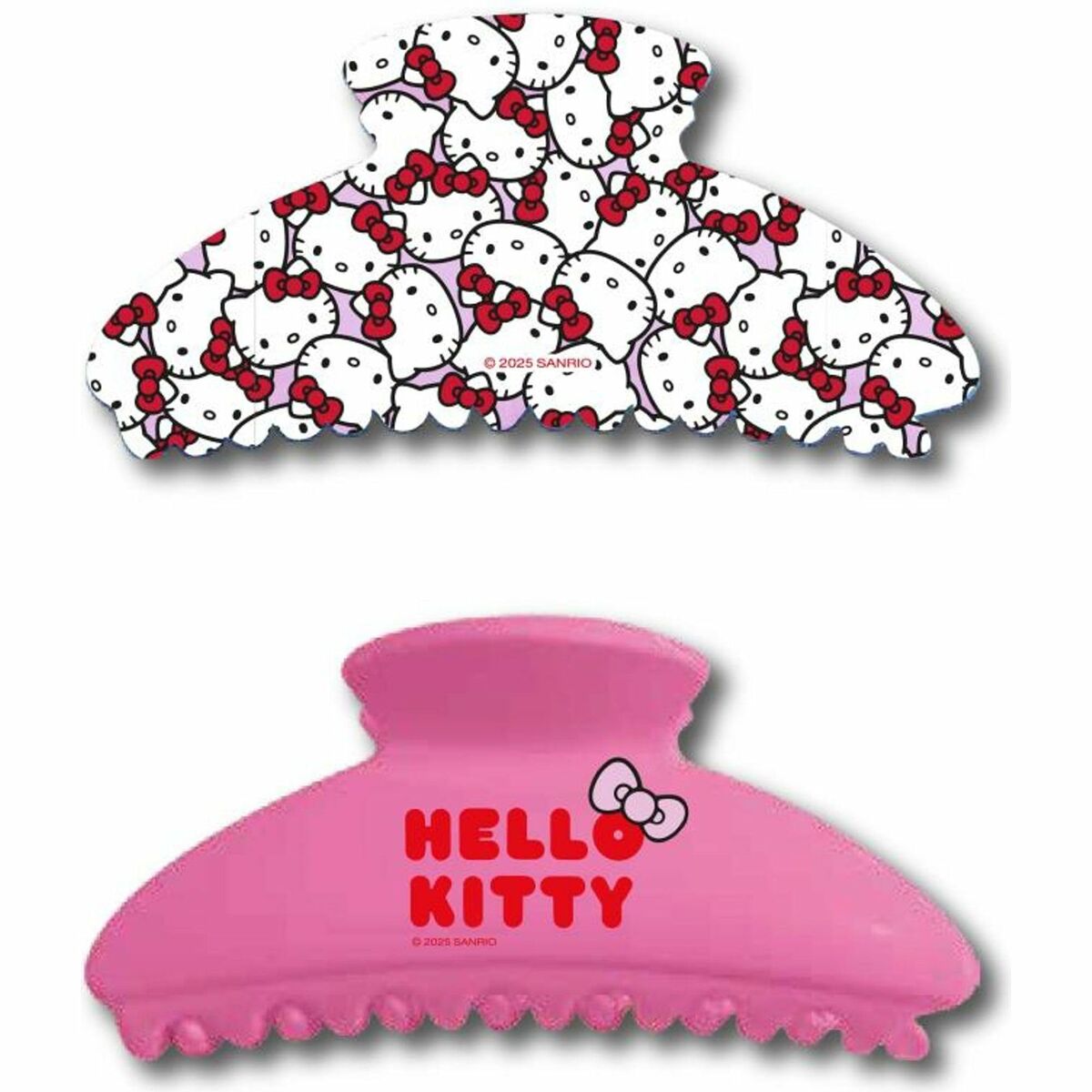 Pinces à cheveux Hello Kitty rose avec motif emblématique de Hello Kitty, idéal pour les tendances de coiffure.