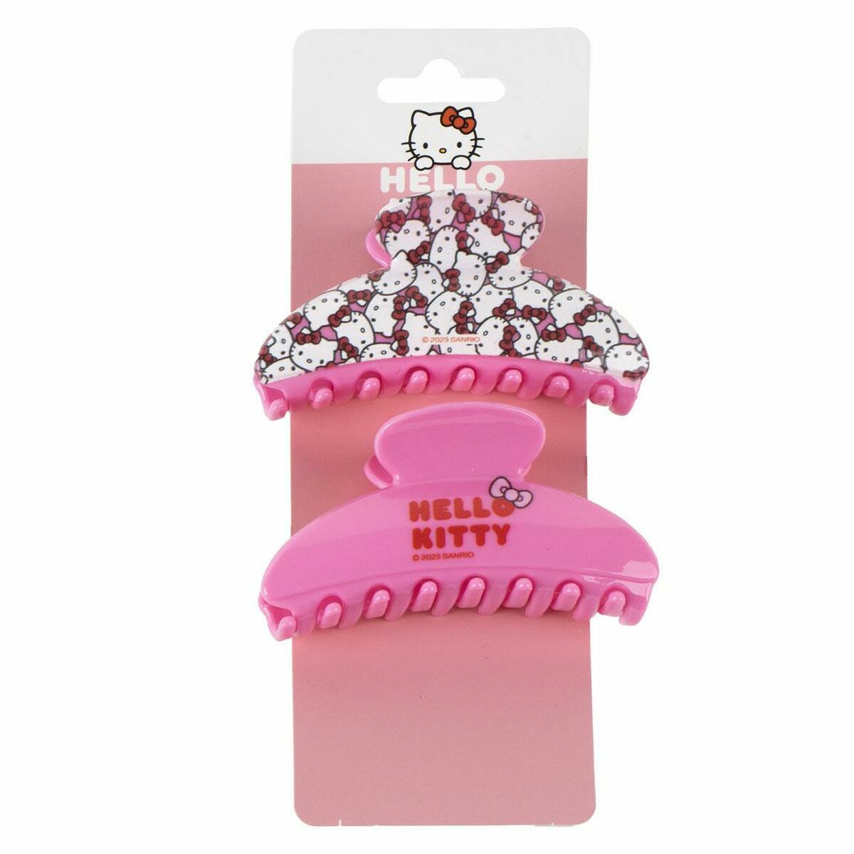 Pinces pour Cheveux Hello Kitty en rose, incluant un modèle à motifs, 100% ABS, Accessoire de coiffure authentique.