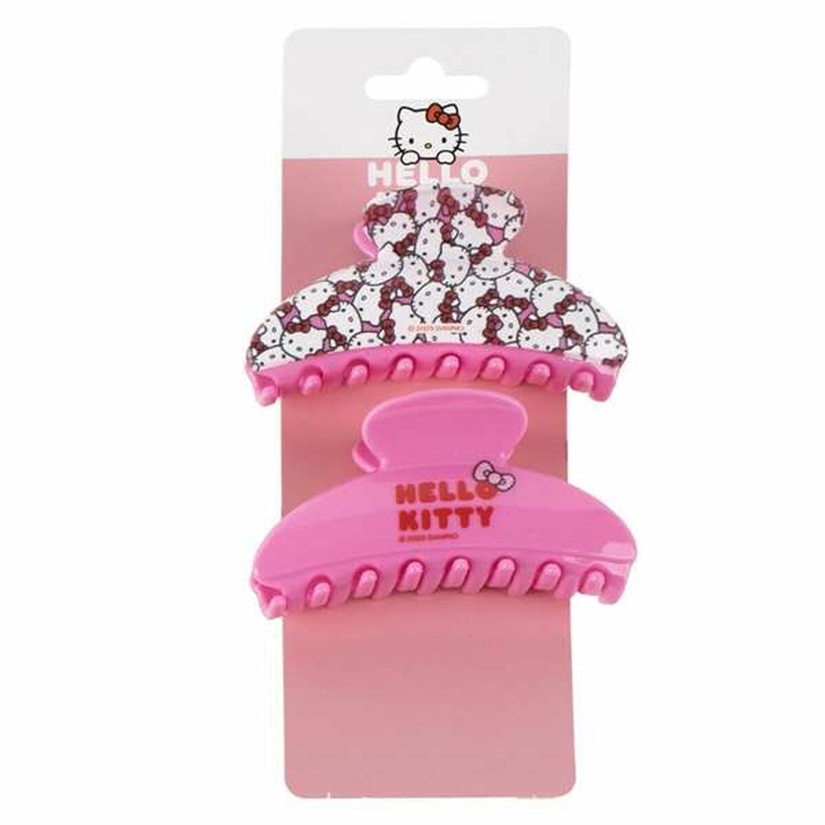 Pinces à cheveux Hello Kitty Rose, clip rose à motifs Hello Kitty, accessoire tendance pour cheveux.