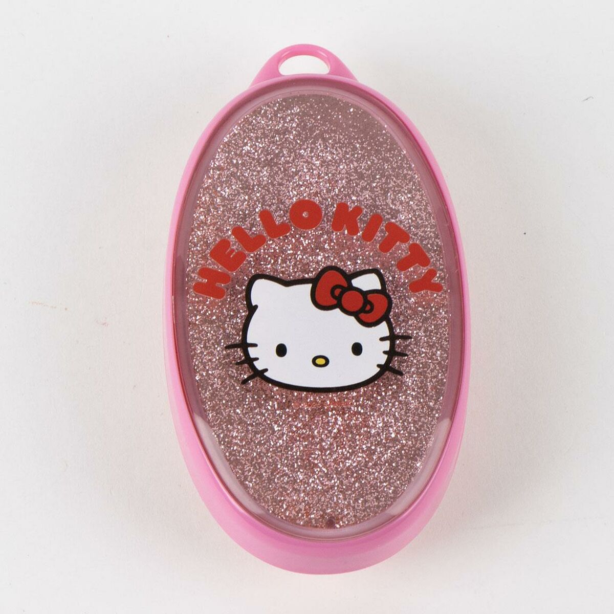Brosse démêlante Hello Kitty rose avec paillettes, design adorable pour un look stylé et tendance.