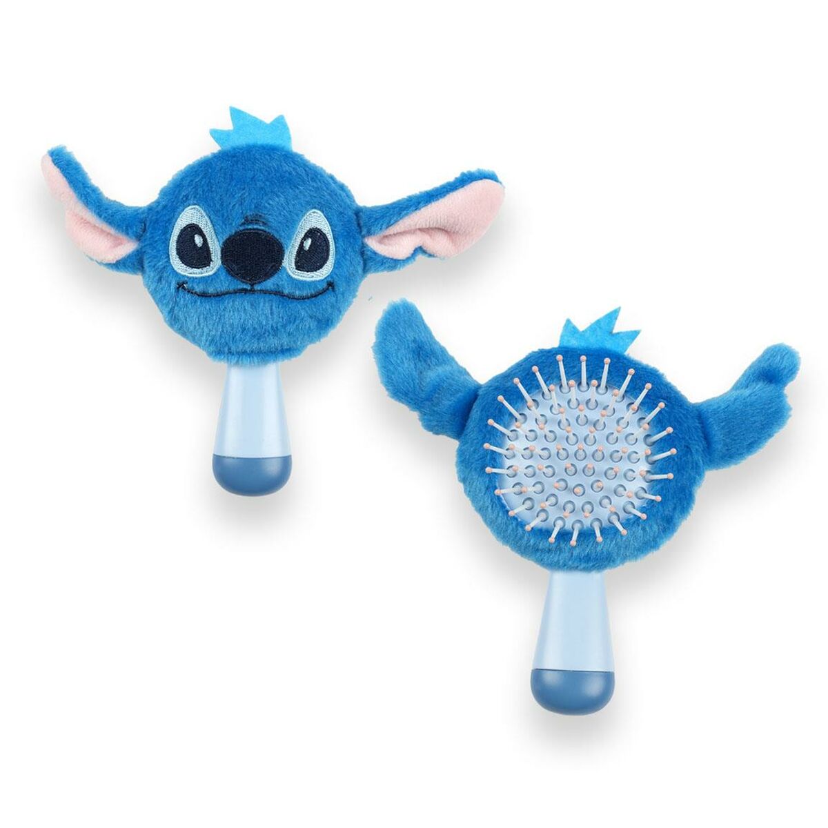 Brosse Démêlante Stitch Bleu, accessoire de coiffure doux et ludique pour démêler les cheveux en toute simplicité.