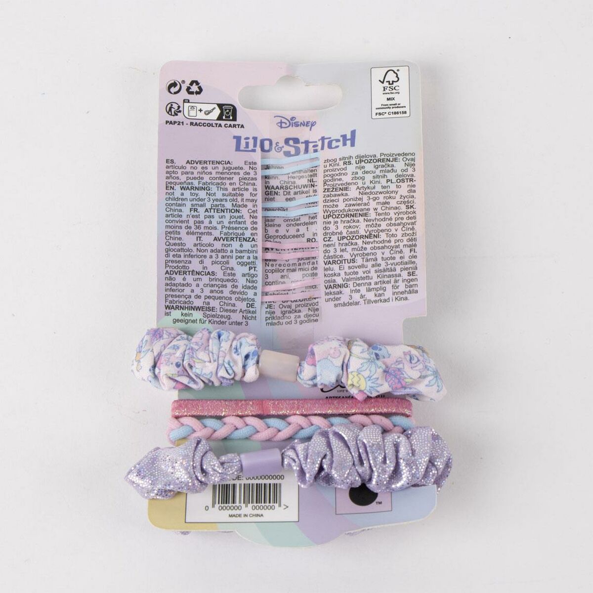 Accessoires pour les cheveux Disney Stitch: 8 pièces de chouchous colorés, parfaits pour les enfants.