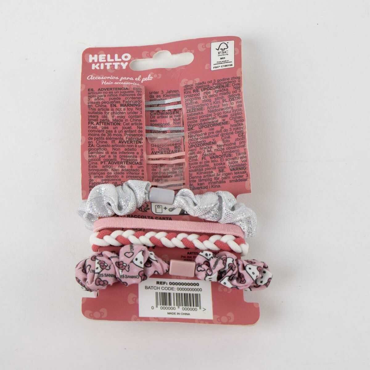 Accessoires pour cheveux Hello Kitty : 8 pièces, élastiques et chouchous colorés, parfaits pour les enfants.