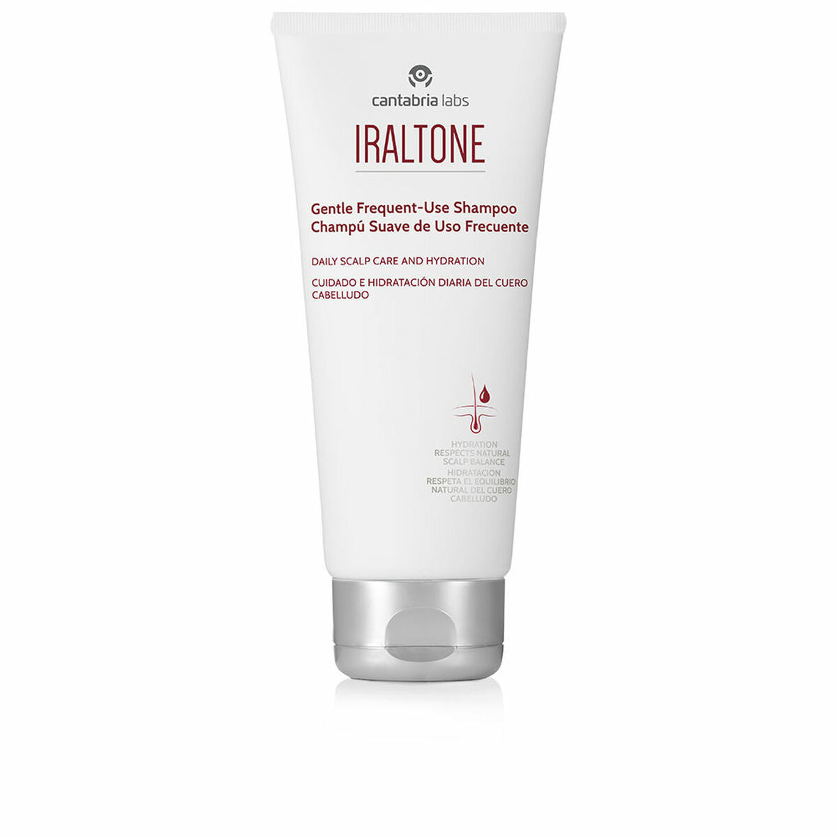 Shampooing doux Iraltone, shampooing hydratant pour tous types de cheveux, fabriqué en Espagne.